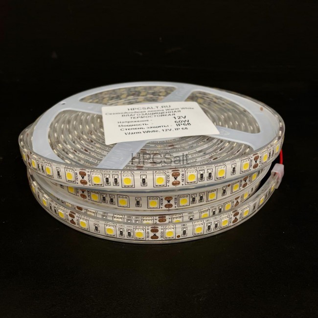  Светодиодная лента термостойкая для бани и сауны Warm White  5м, 12v